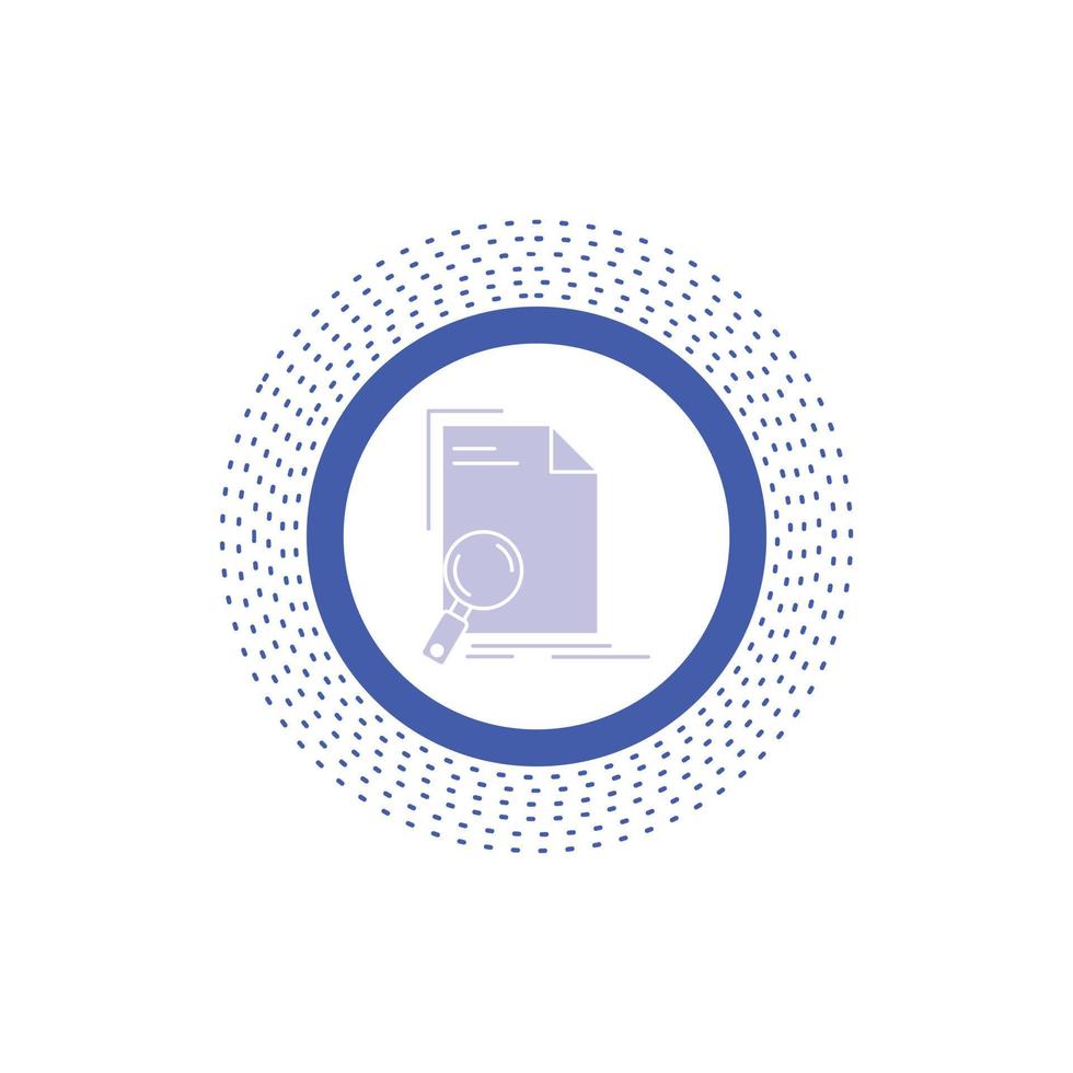 Analysis. document. file. find. page Glyph Icon. Vector isolated illustration