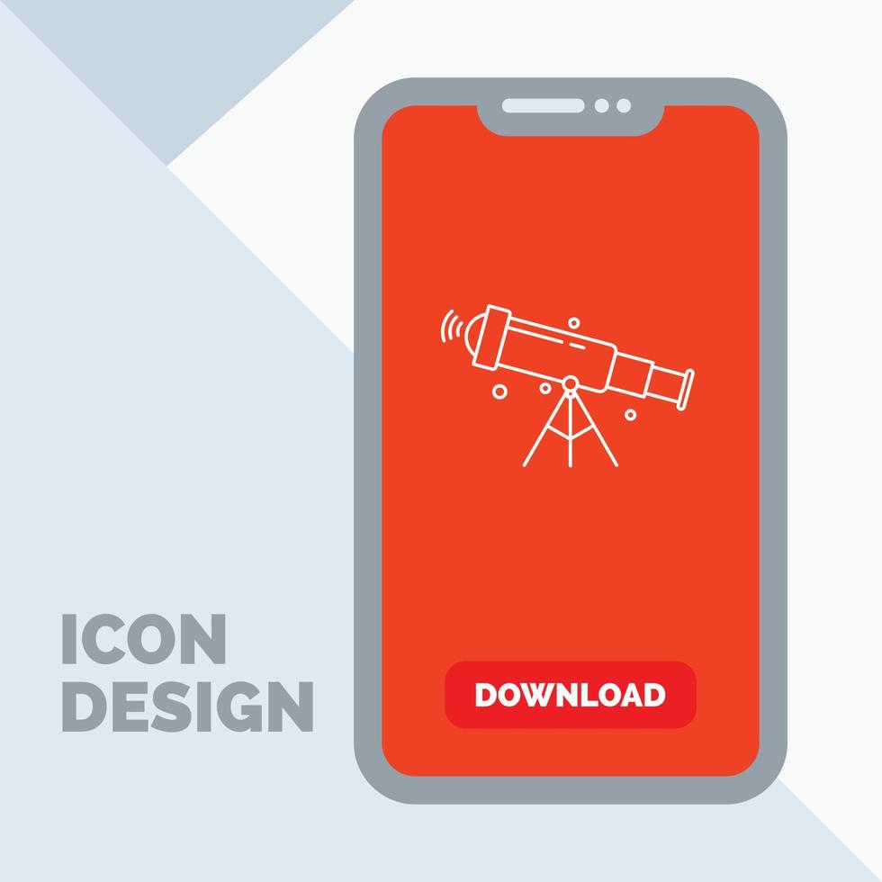 telescope. astronomy. space. view. zoom Line Icon in Mobile for Download Page vector