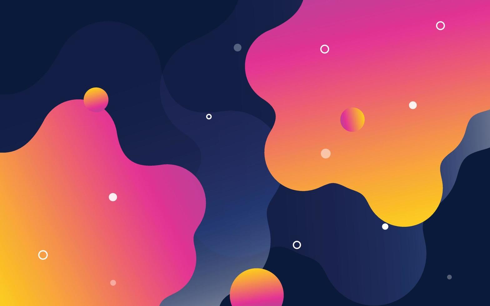 manchas líquidas flotantes. banner colorido abstracto con formas fluidas. composición futurista con burbujas. Ilustración de vector 3d para publicidad. marketing o presentación