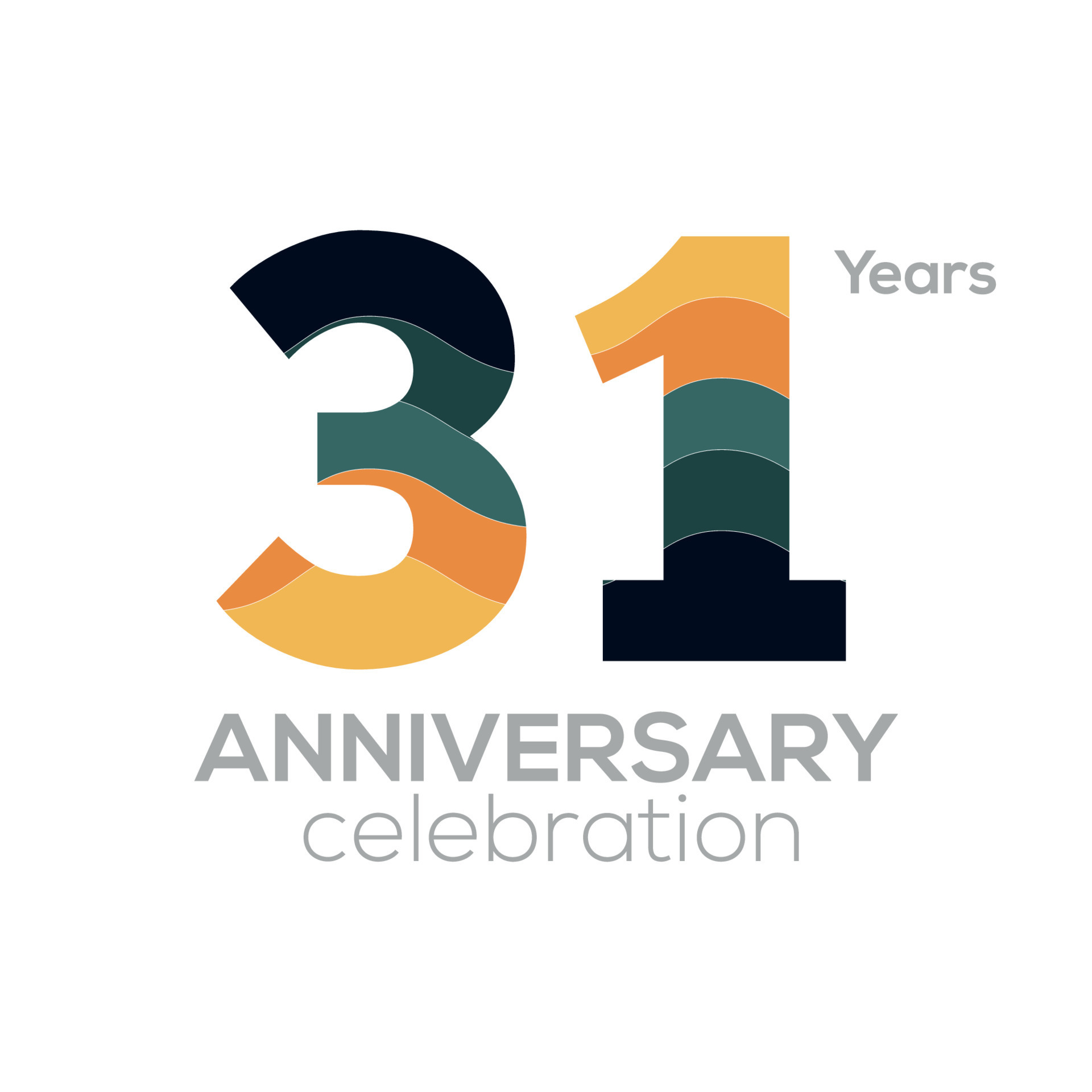 31st Anniversary Logo Design Number 31 Icon Vector Template Minimalist