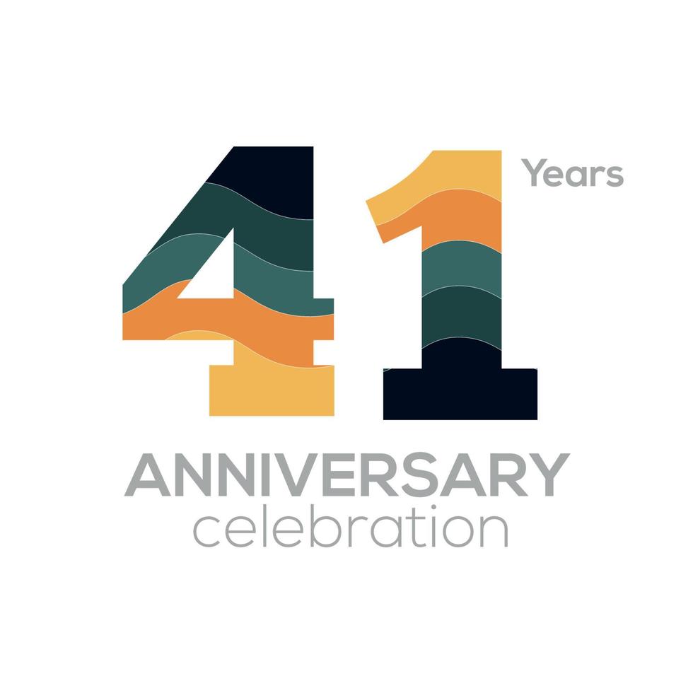 41st Anniversary Logo Design Number 41 Icon Vector Template Minimalist