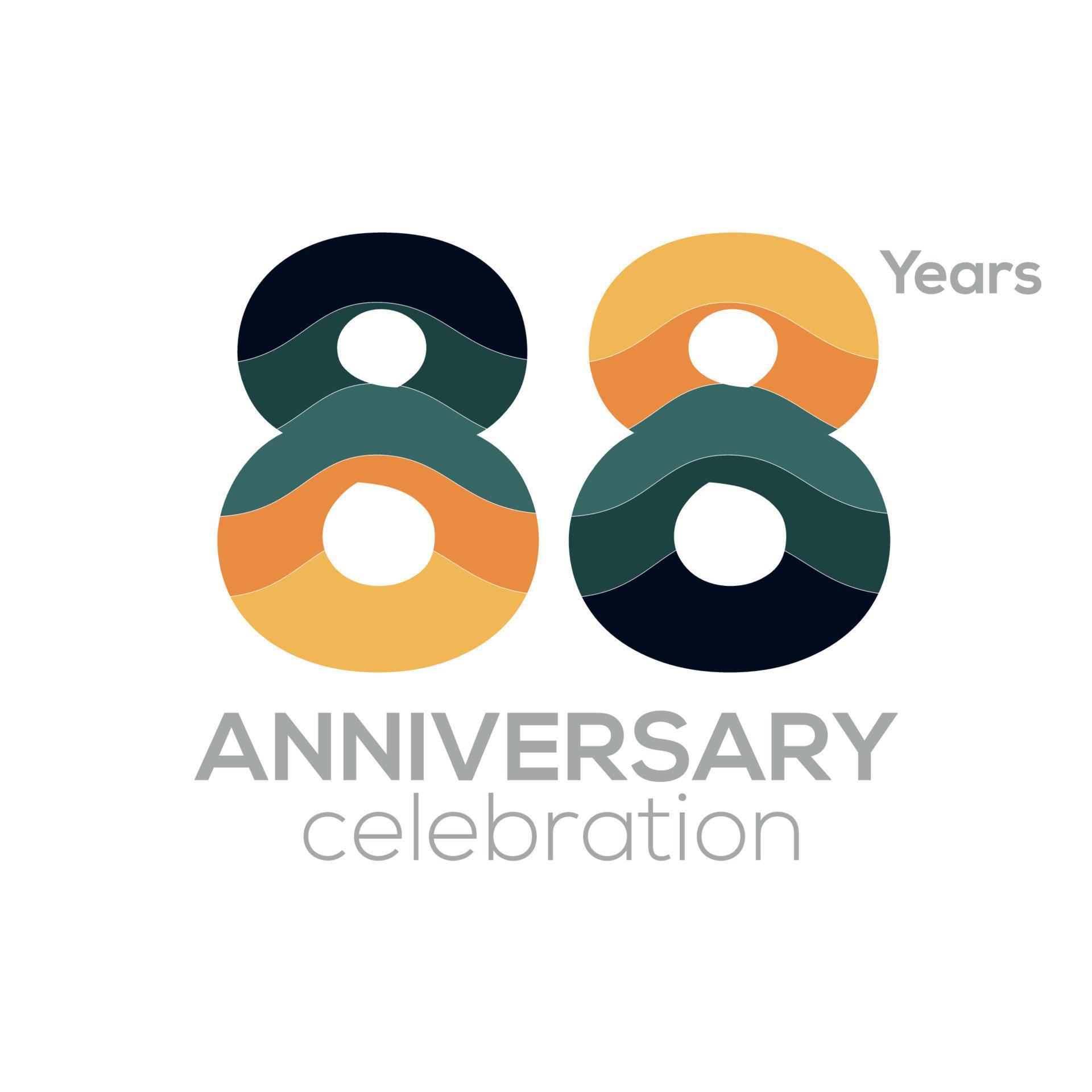 88th Anniversary Logo Design Number 88 Icon Vector Template Minimalist