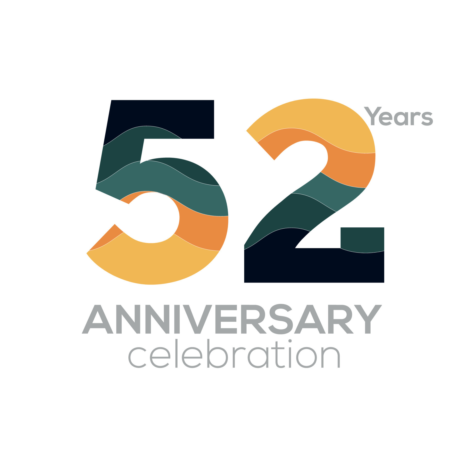 52nd Anniversary Logo Design Number 52 Icon Vector Template Minimalist