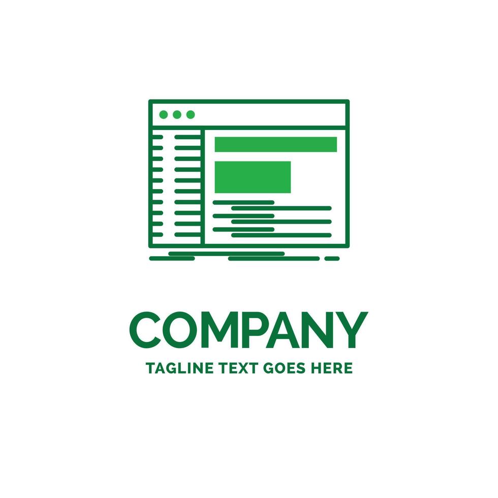 Admin. console. panel. root. software Flat Business Logo template. Creative Green Brand Name Design. vector