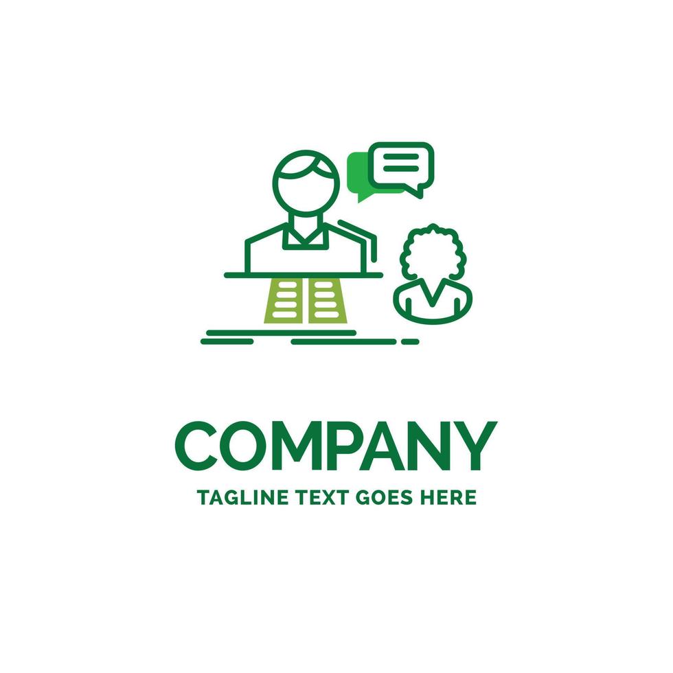 consultation. chat. answer. contact. support Flat Business Logo template. Creative Green Brand Name Design. vector