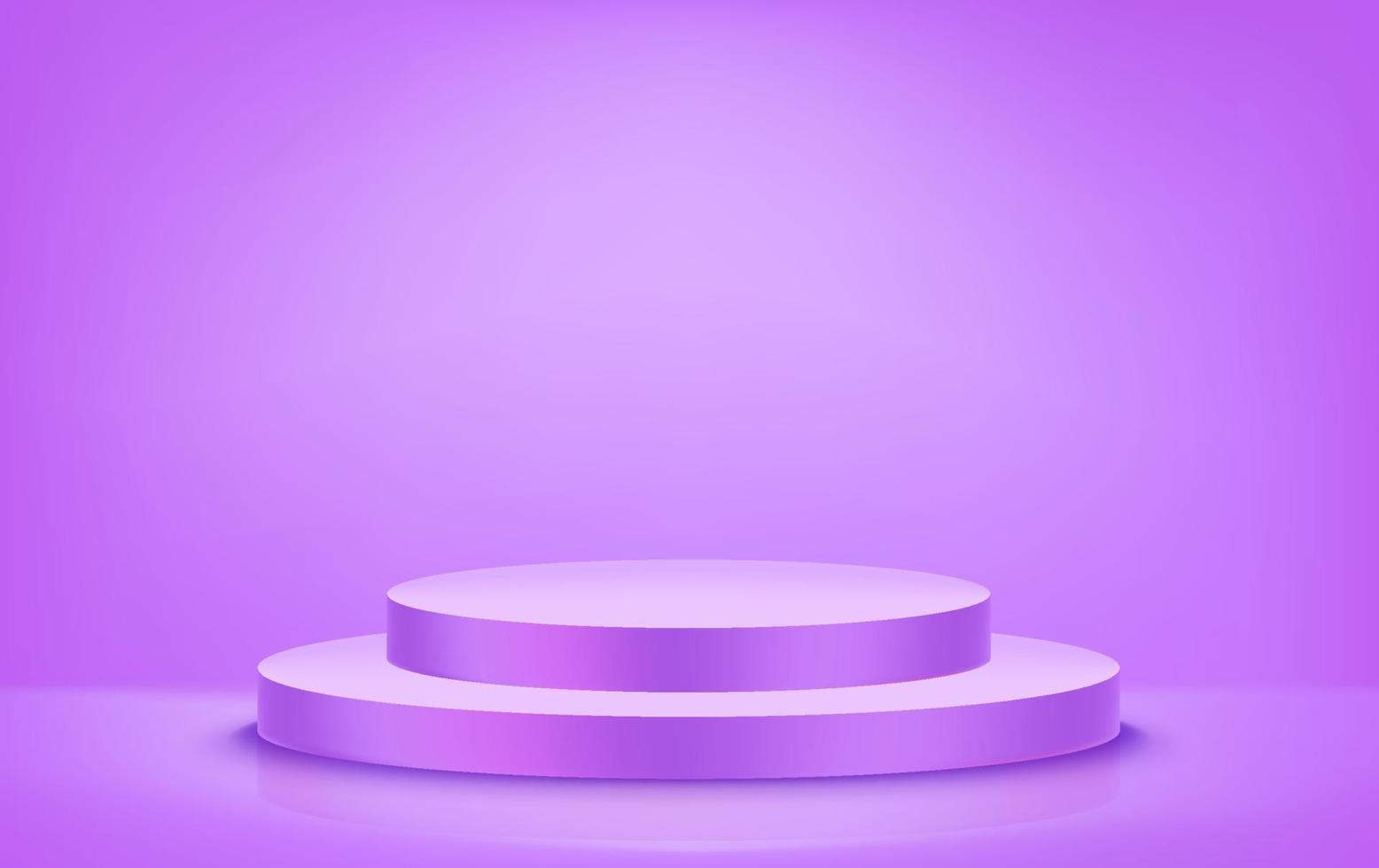 estudio violeta con luz suave. escaparate de vector 3d