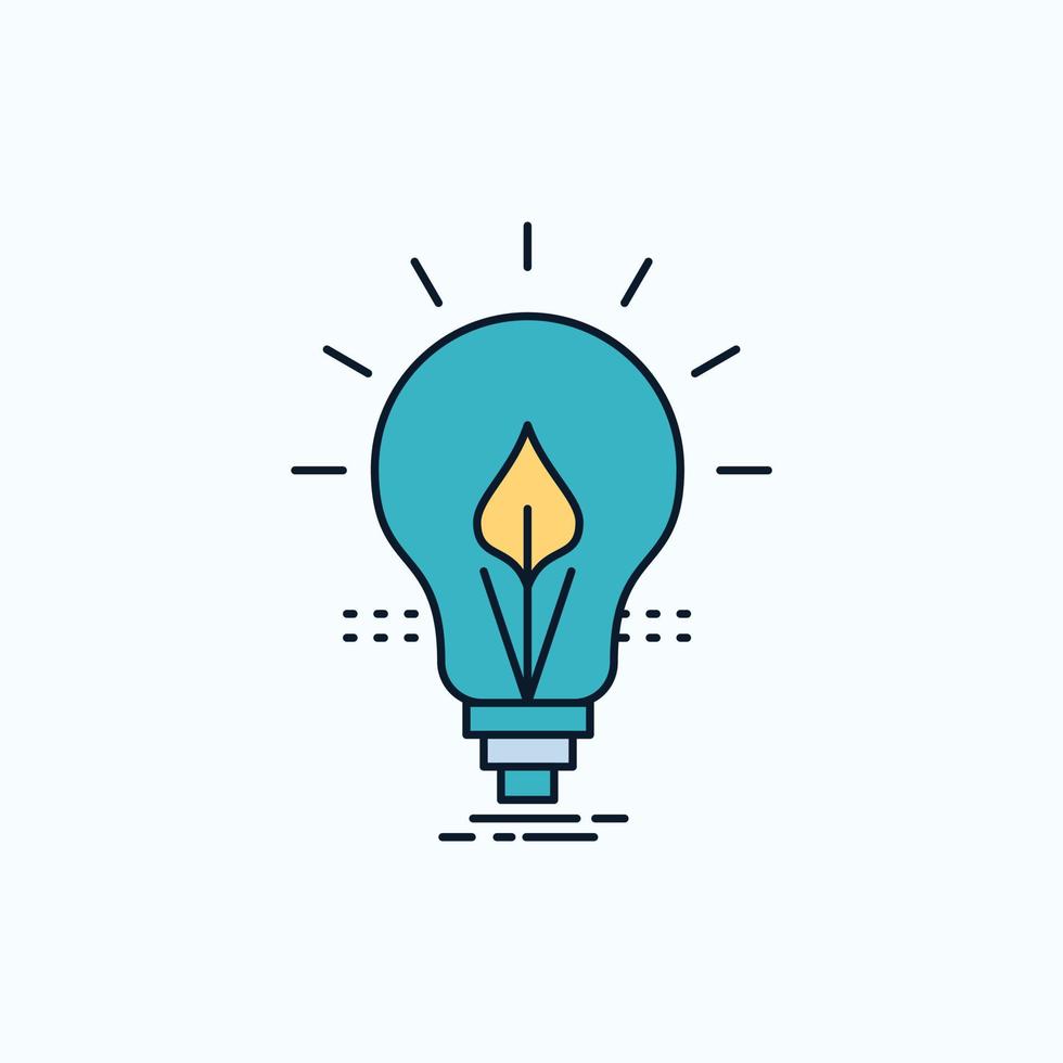 bulb. idea. electricity. energy. light Flat Icon. green and Yellow sign and symbols for website and Mobile appliation. vector illustration