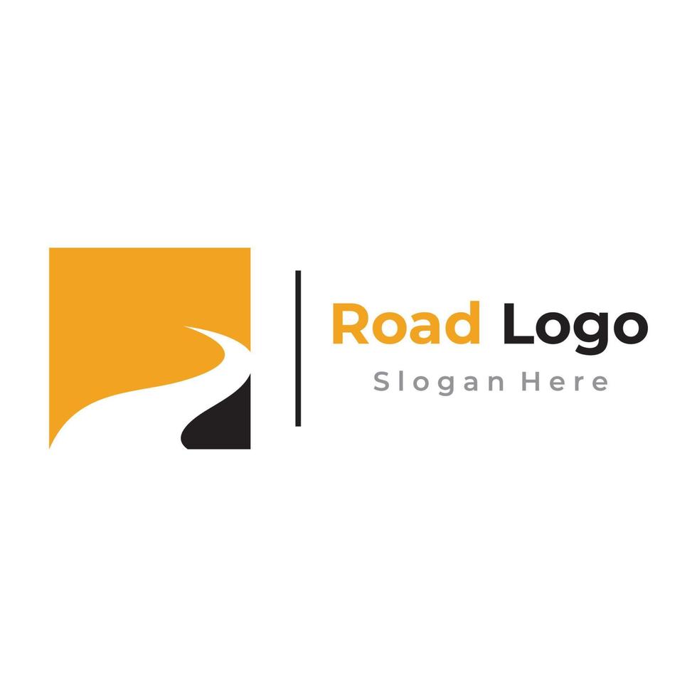 plantilla de diseño de logotipo autopista, ruta de carretera asfaltada, tráfico. El logotipo puede ser para negocios, letreros, empresas. vector