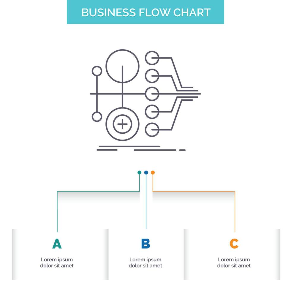 monetización Finanzas. dinero. transferir. diseño de diagrama de flujo empresarial de valor con 3 pasos. icono de línea para el lugar de plantilla de fondo de presentación para texto vector