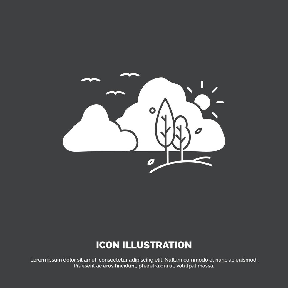 mountain. landscape. hill. nature. tree Icon. glyph vector symbol for UI and UX. website or mobile application
