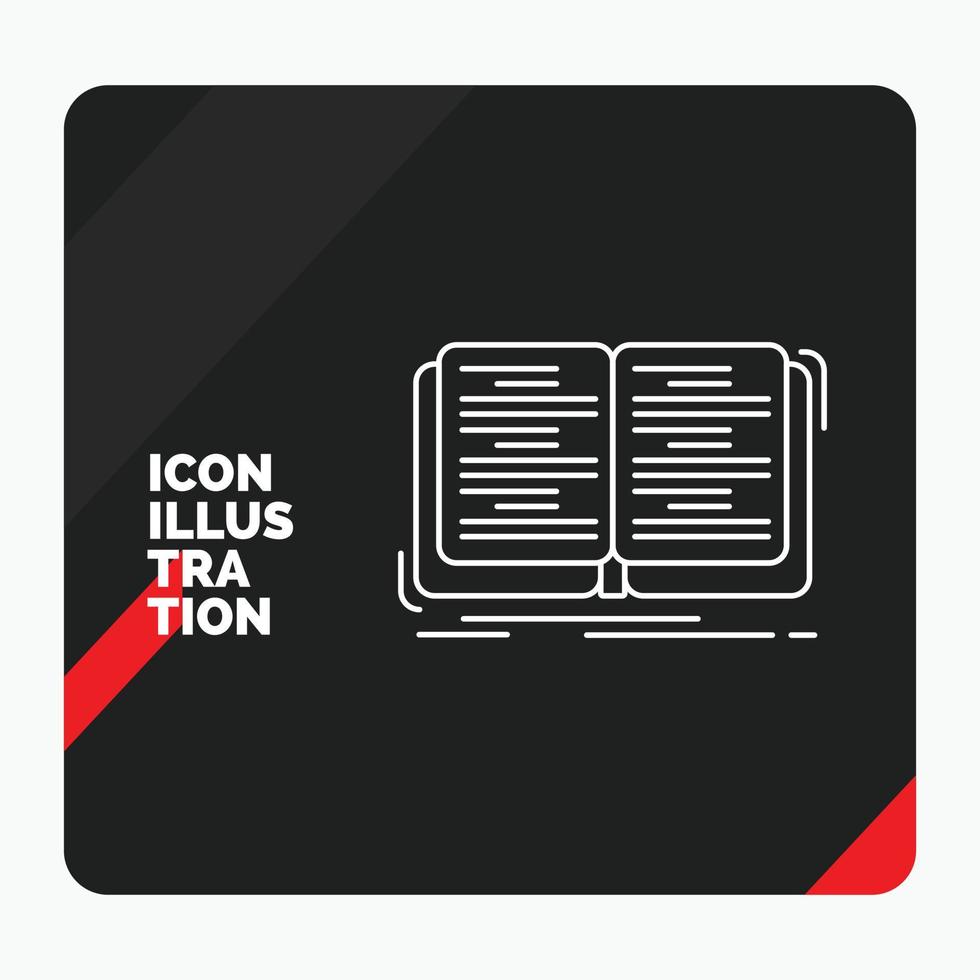 Red and Black Creative presentation Background for book. education. lesson. study Line Icon vector