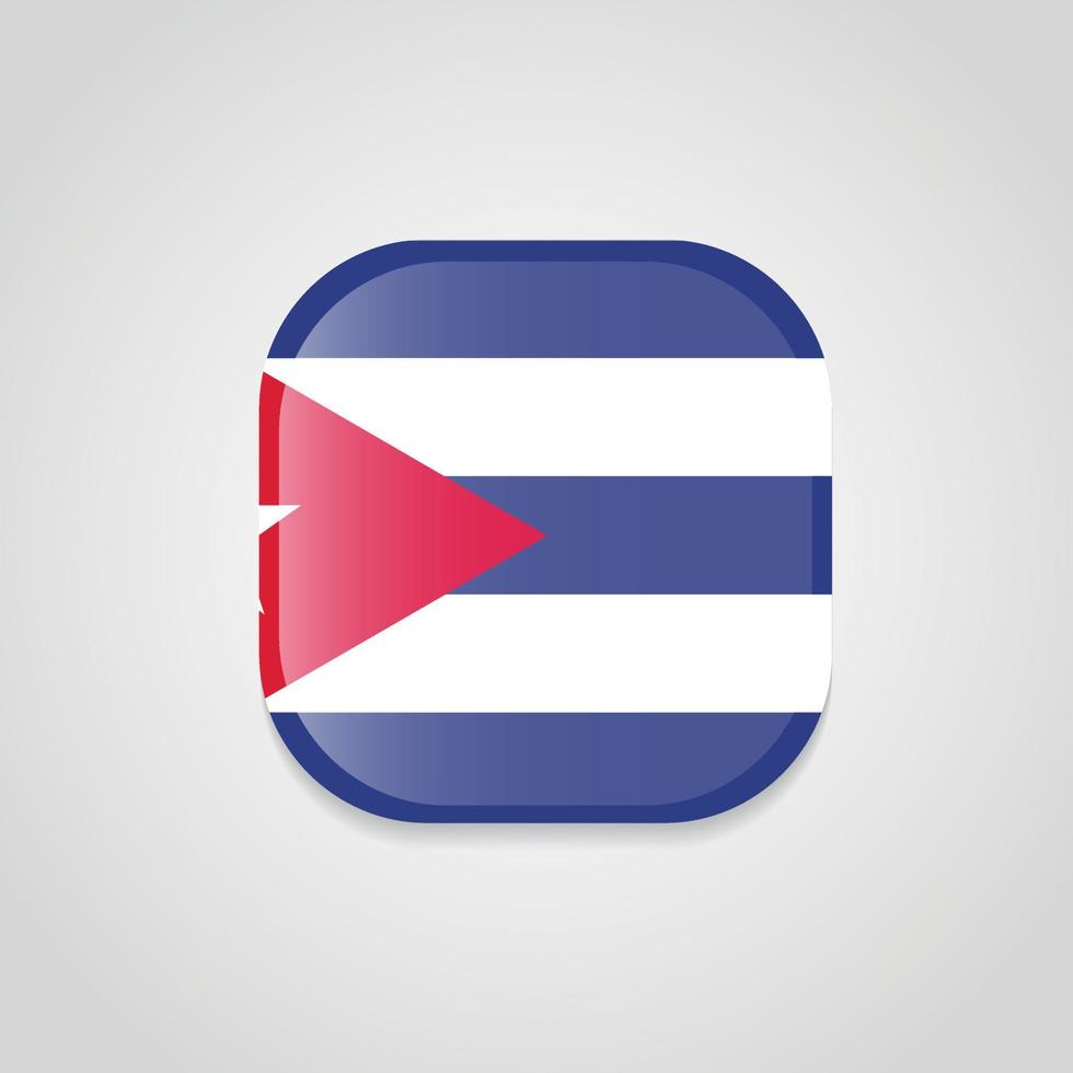 Cuba Flag Design Round Button vector