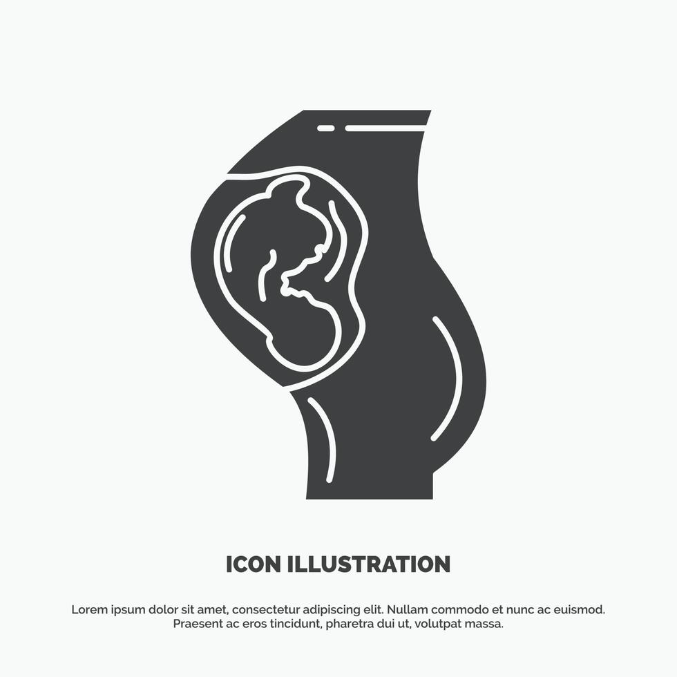 pregnancy. pregnant. baby. obstetrics. Mother Icon. glyph vector gray symbol for UI and UX. website or mobile application