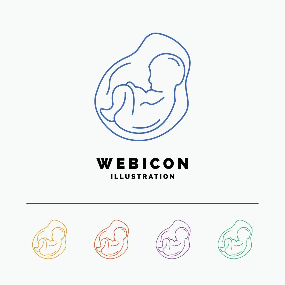 Baby. pregnancy. pregnant. obstetrics. fetus 5 Color Line Web Icon Template isolated on white. Vector illustration