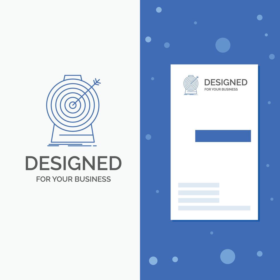 Business Logo for Aim. focus. goal. target. targeting. Vertical Blue Business .Visiting Card template vector
