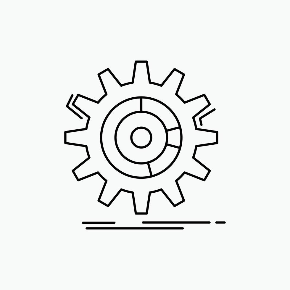 setting. data. management. process. progress Line Icon. Vector isolated illustration