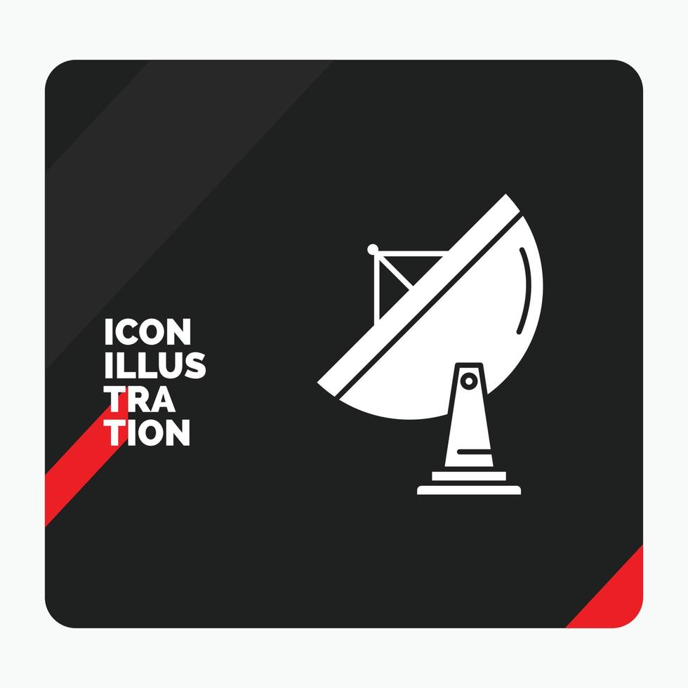 Red and Black Creative presentation Background for satellite. antenna. radar. space. dish Glyph Icon vector