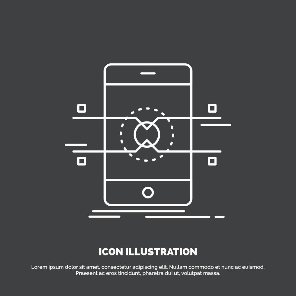 Api. interface. mobile. phone. smartphone Icon. Line vector symbol for UI and UX. website or mobile application