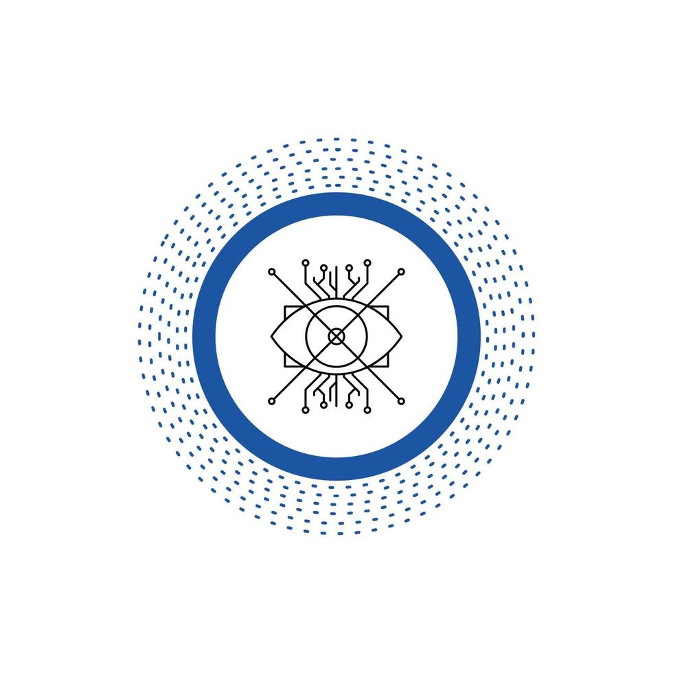Ar. augmentation. cyber. eye. lens Line Icon. Vector isolated illustration