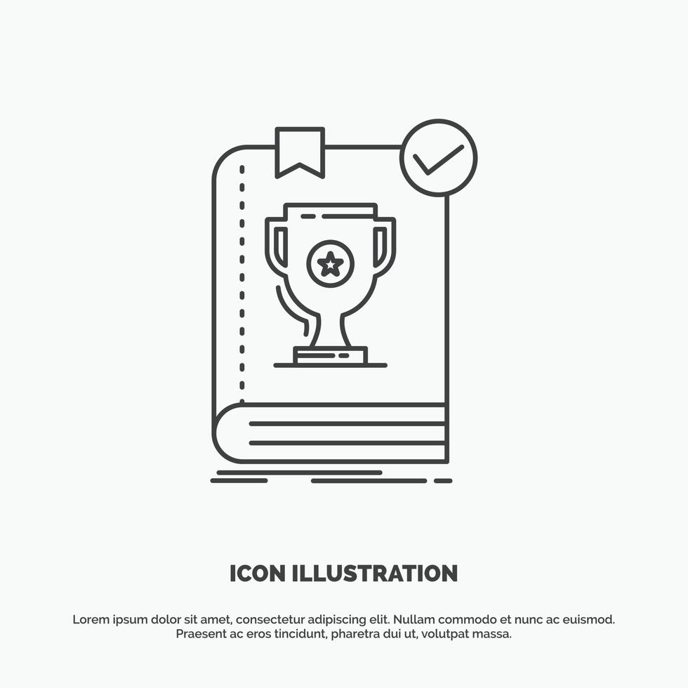 554. libro. dominio. líder. regla. icono de reglas. símbolo gris vectorial de línea para ui y ux. sitio web o aplicación móvil vector