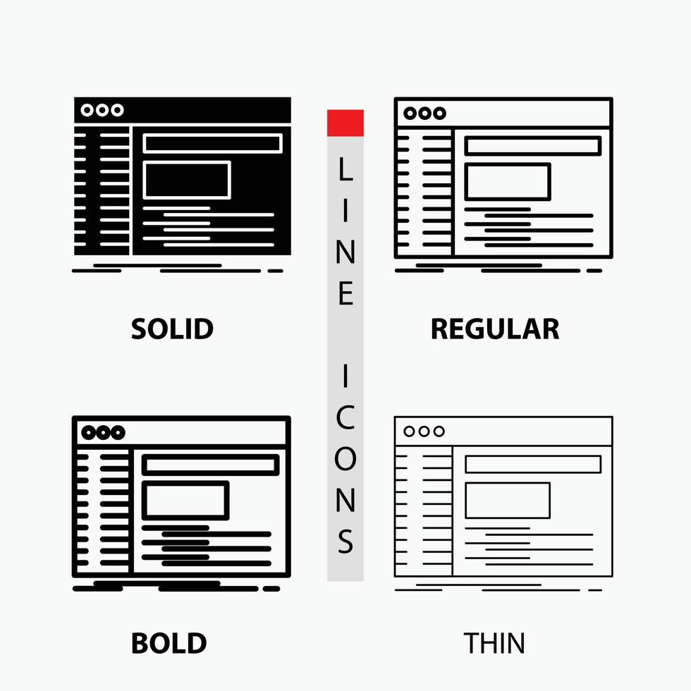 Admin. console. panel. root. software Icon in Thin. Regular. Bold Line and Glyph Style. Vector illustration