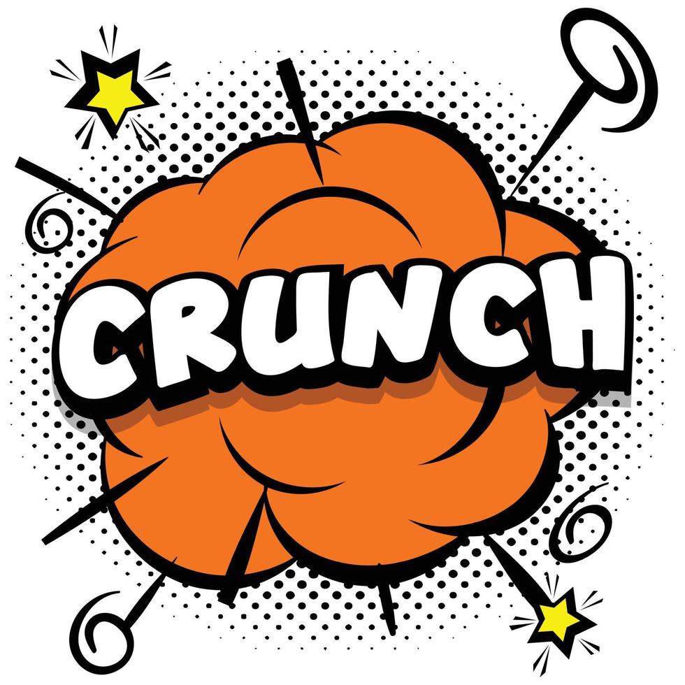 crunch Comic bright template with speech bubbles on colorful frames vector