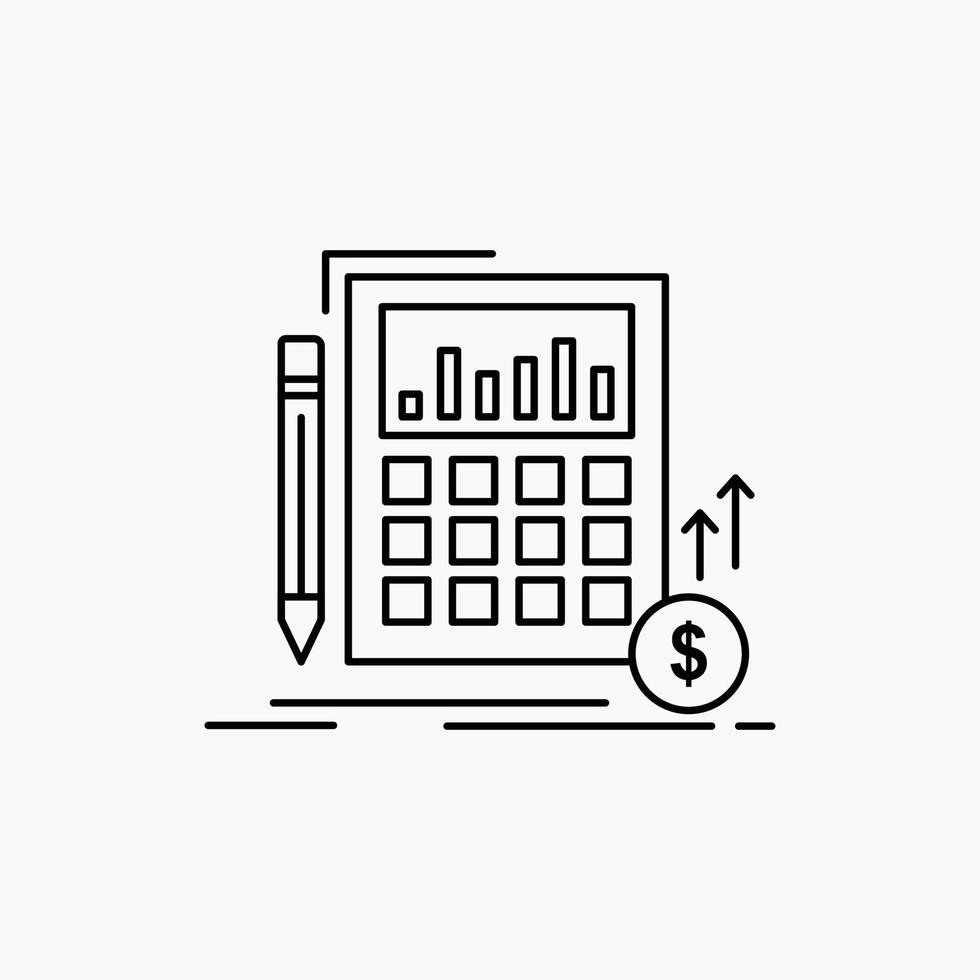 Calculation. data. financial. investment. market Line Icon. Vector isolated illustration