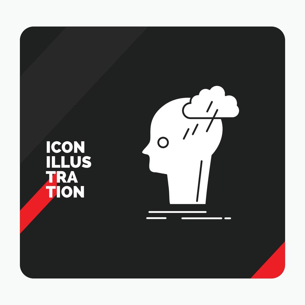 Red and Black Creative presentation Background for Brainstorm. creative. head. idea. thinking Glyph Icon vector