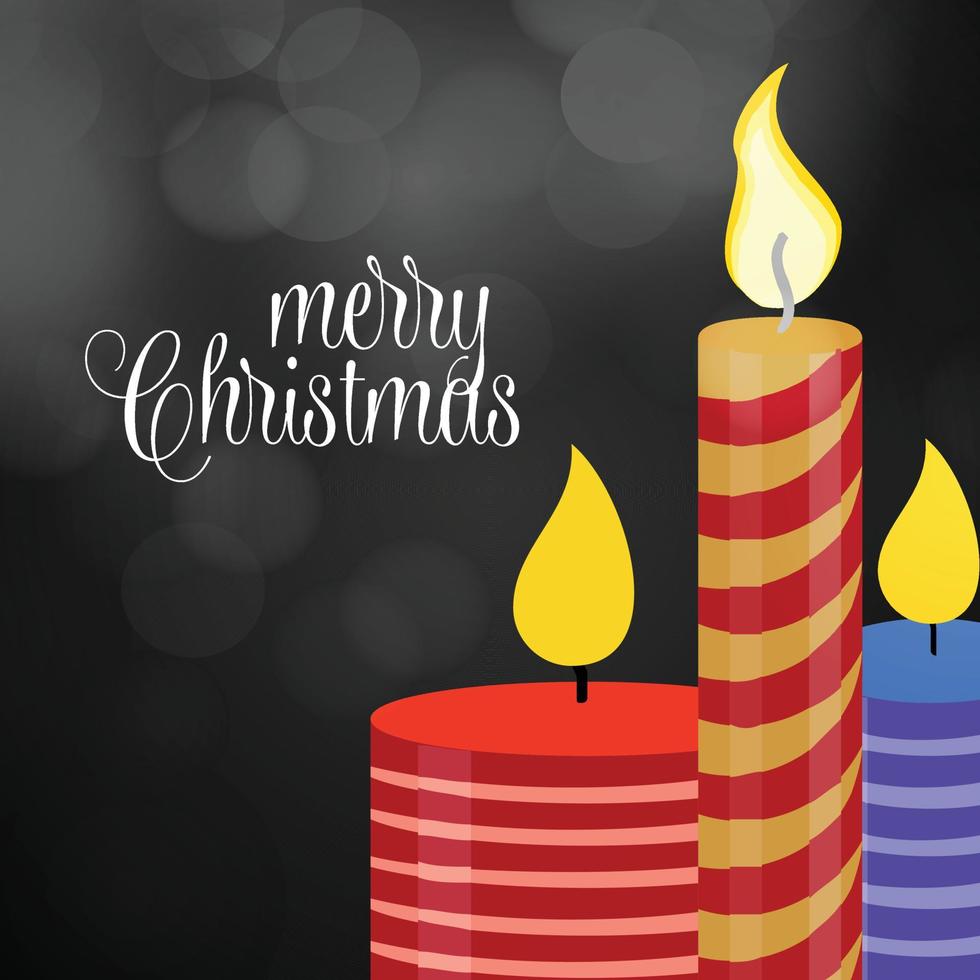 Merry Christmas Candle Glowing background vector