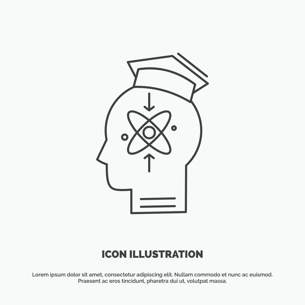 capability. head. human. knowledge. skill Icon. Line vector gray symbol for UI and UX. website or mobile application