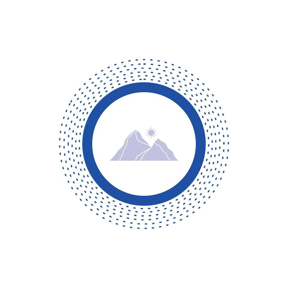 hill. landscape. nature. mountain. scene Glyph Icon. Vector isolated illustration