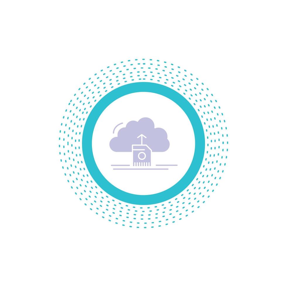 cloud. upload. save. data. computing Glyph Icon. Vector isolated illustration