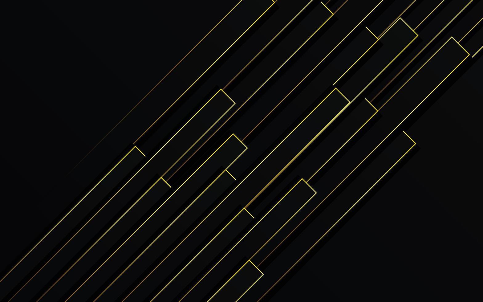 Abstract Gold light Lines Pipe speed zoom on black background technology vector