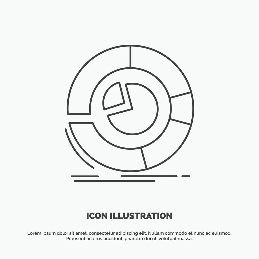 Analysis. analytics. business. diagram. pie chart Icon. Line vector gray symbol for UI and UX. website or mobile application