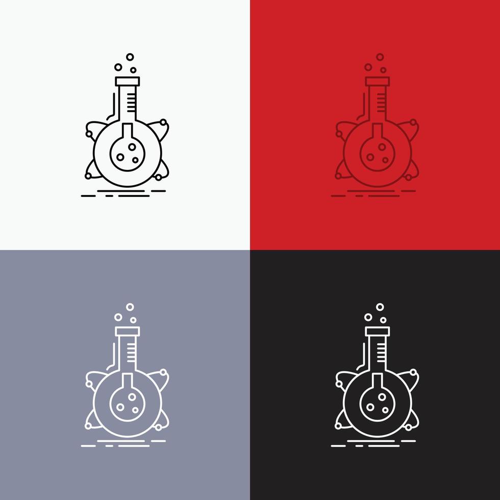 research. laboratory. flask. tube. development Icon Over Various Background. Line style design. designed for web and app. Eps 10 vector illustration