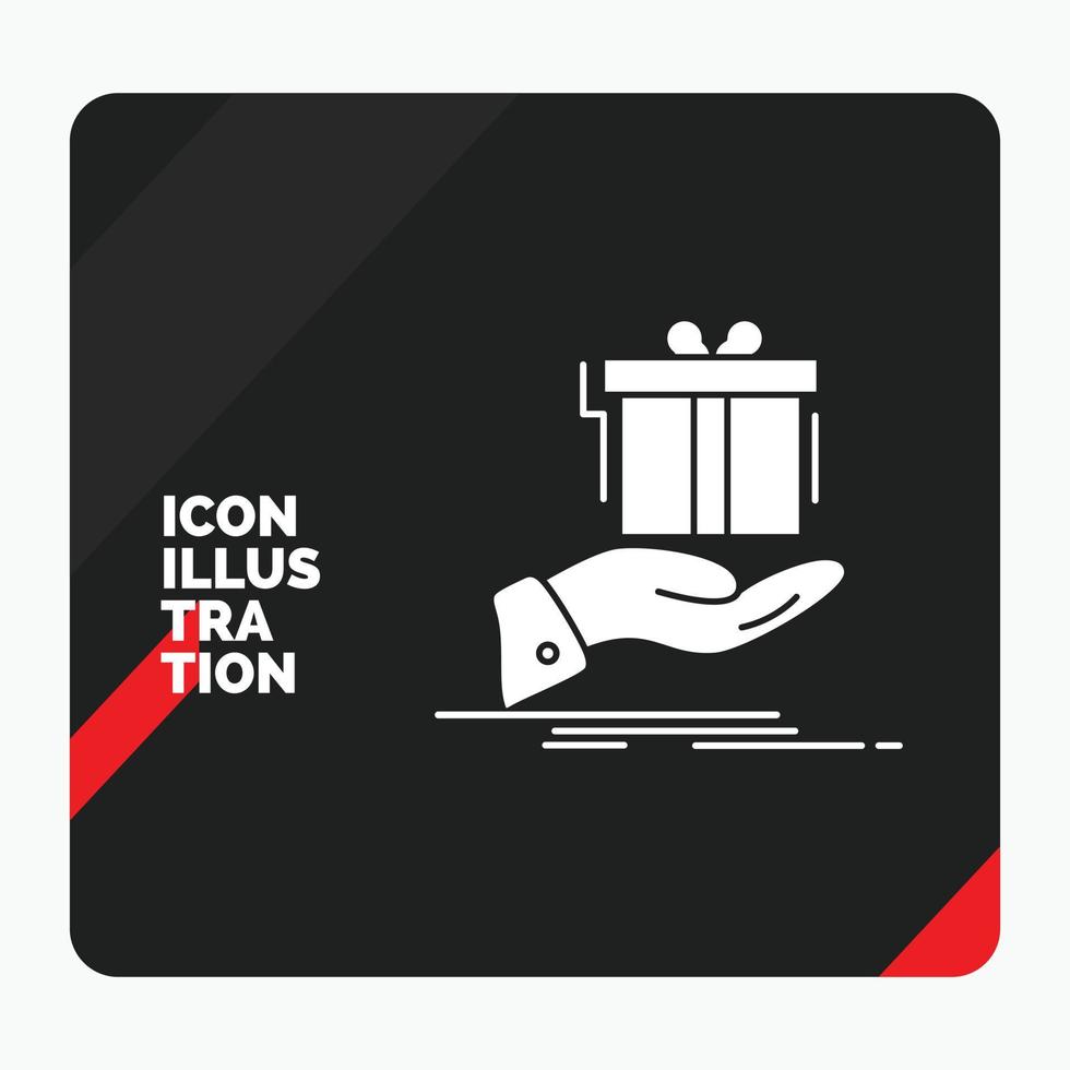 Red and Black Creative presentation Background for gift. surprise. solution. idea. birthday Glyph Icon vector