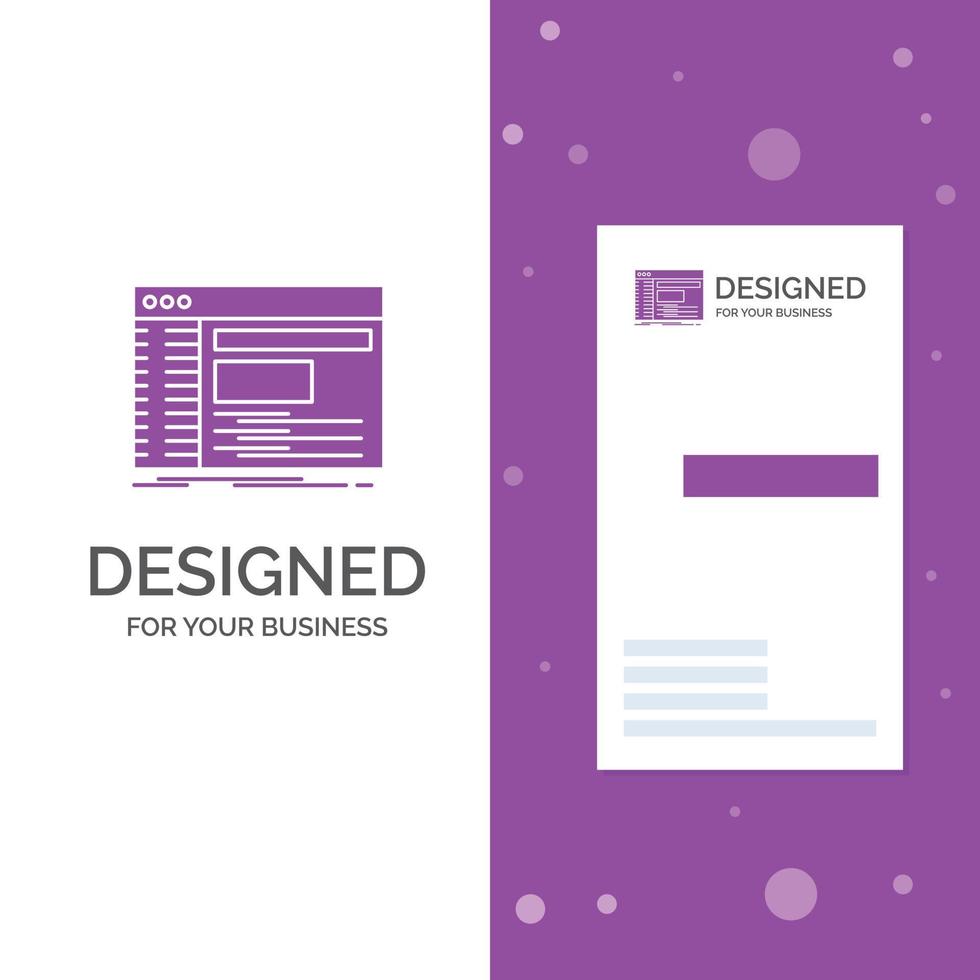 Business Logo for Admin. console. panel. root. software. Vertical Purple Business .Visiting Card template. Creative background vector illustration