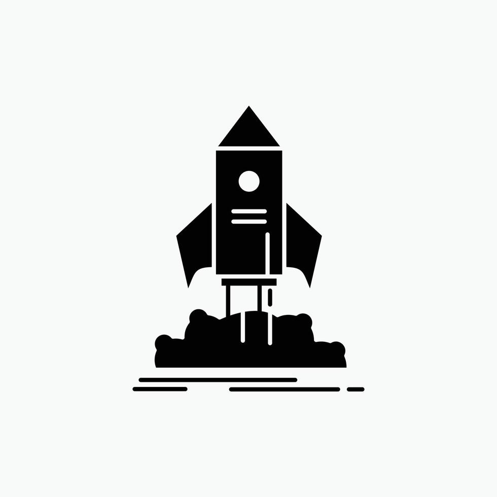 launch. startup. ship. shuttle. mission Glyph Icon. Vector isolated illustration
