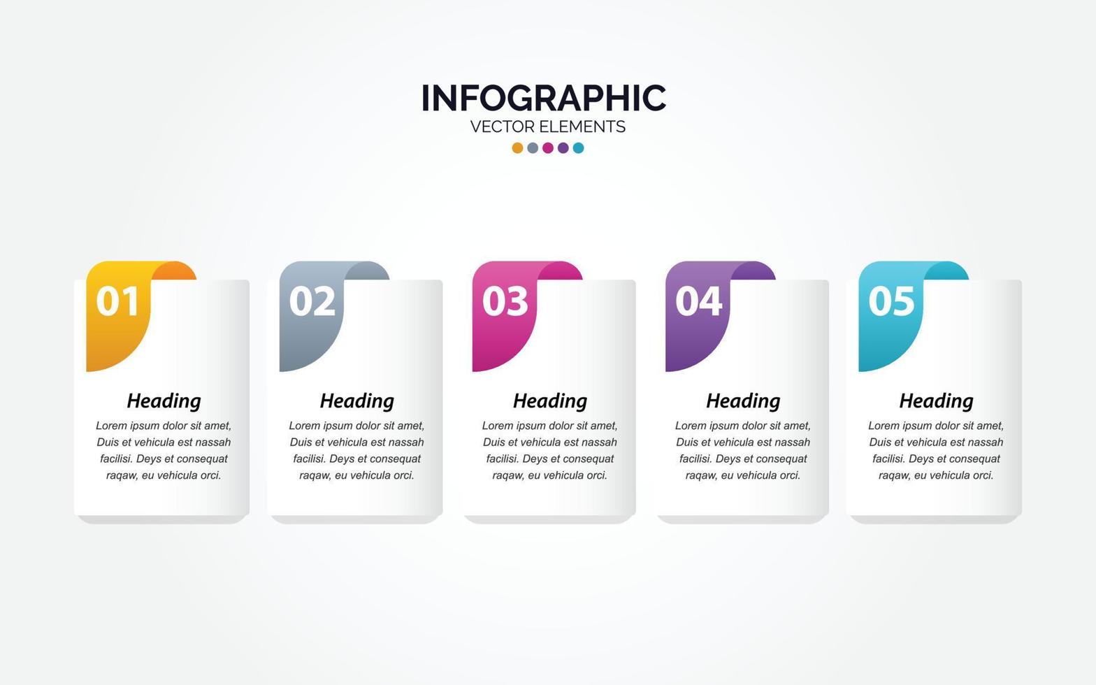 diseño de línea delgada de infografía horizontal vectorial con iconos y 5 opciones o pasos. infografía horizontal para el concepto de negocio. se puede utilizar para banner de presentaciones. diseño de flujo de trabajo vector