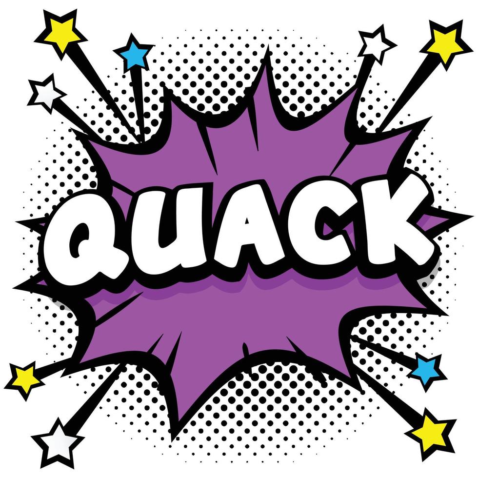quack Pop art comic speech bubbles book sound effects vector