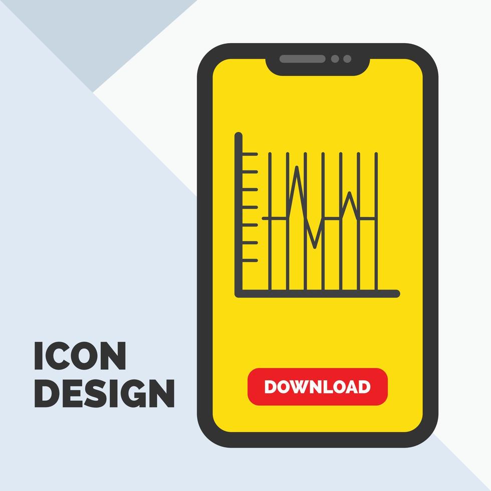 progress. report. statistics. patient. recovery Glyph Icon in Mobile for Download Page. Yellow Background vector