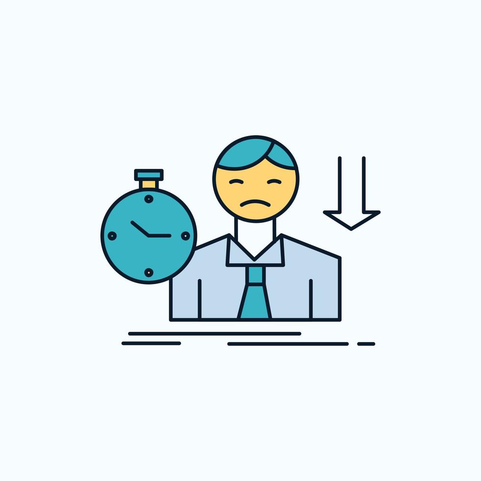failure. fail. sad. depression. time Flat Icon. green and Yellow sign and symbols for website and Mobile appliation. vector illustration