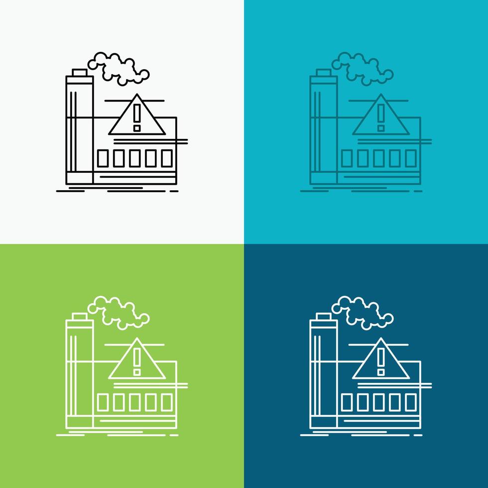 pollution. Factory. Air. Alert. industry Icon Over Various Background. Line style design. designed for web and app. Eps 10 vector illustration