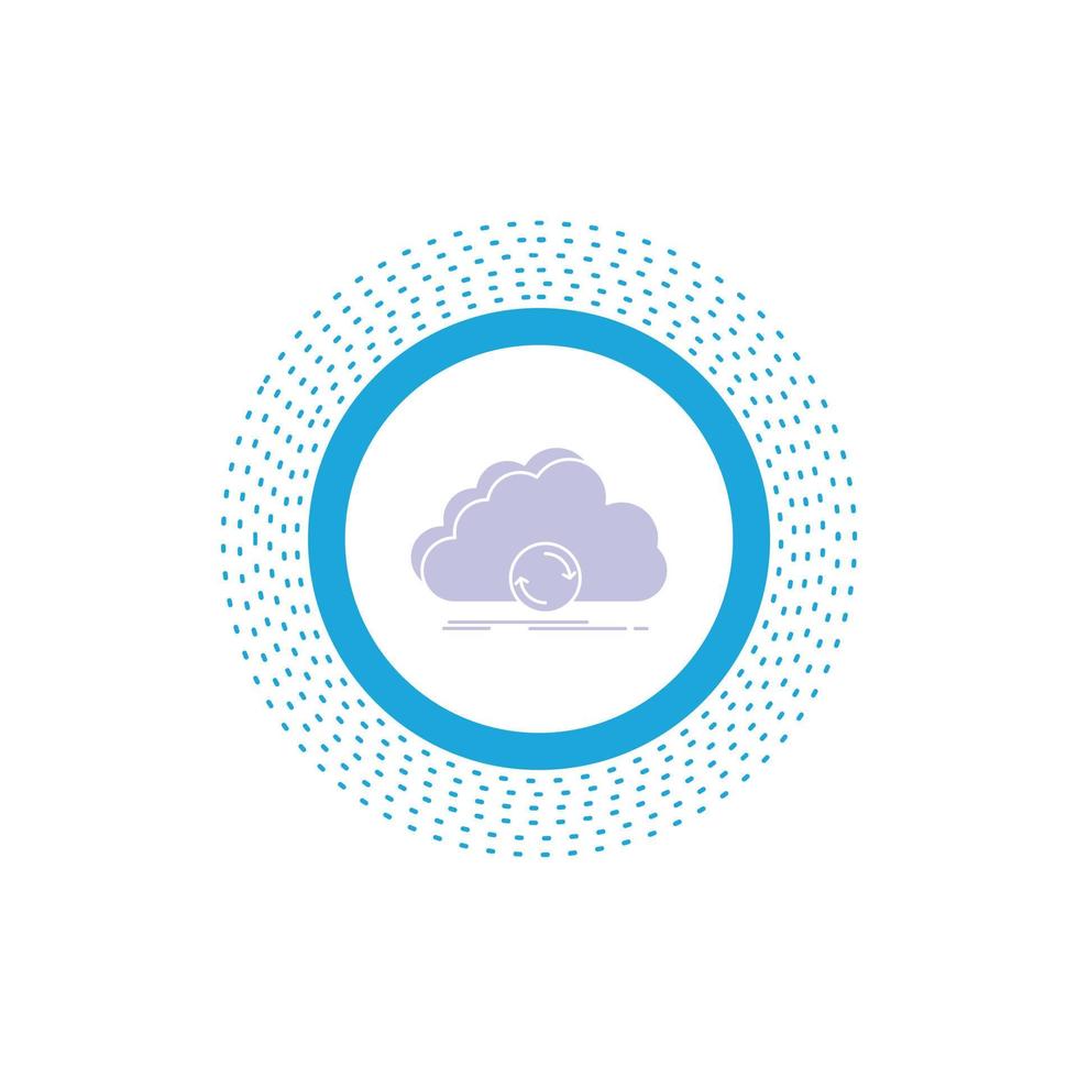 cloud. syncing. sync. data. synchronization Glyph Icon. Vector isolated illustration