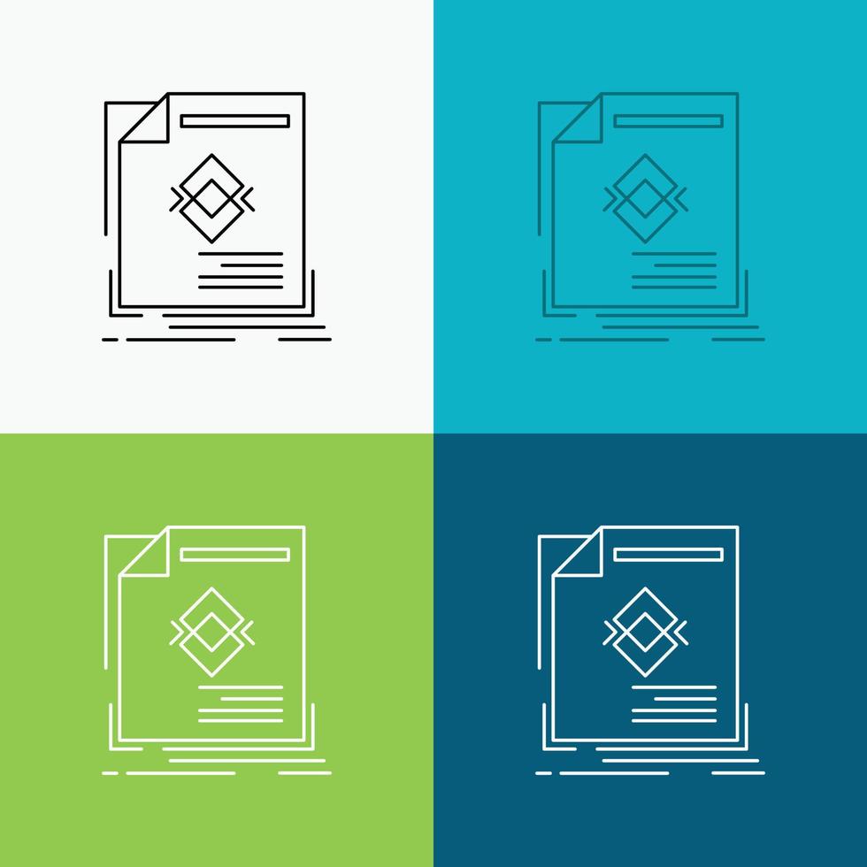 ad. advertisement. leaflet. magazine. page Icon Over Various Background. Line style design. designed for web and app. Eps 10 vector illustration