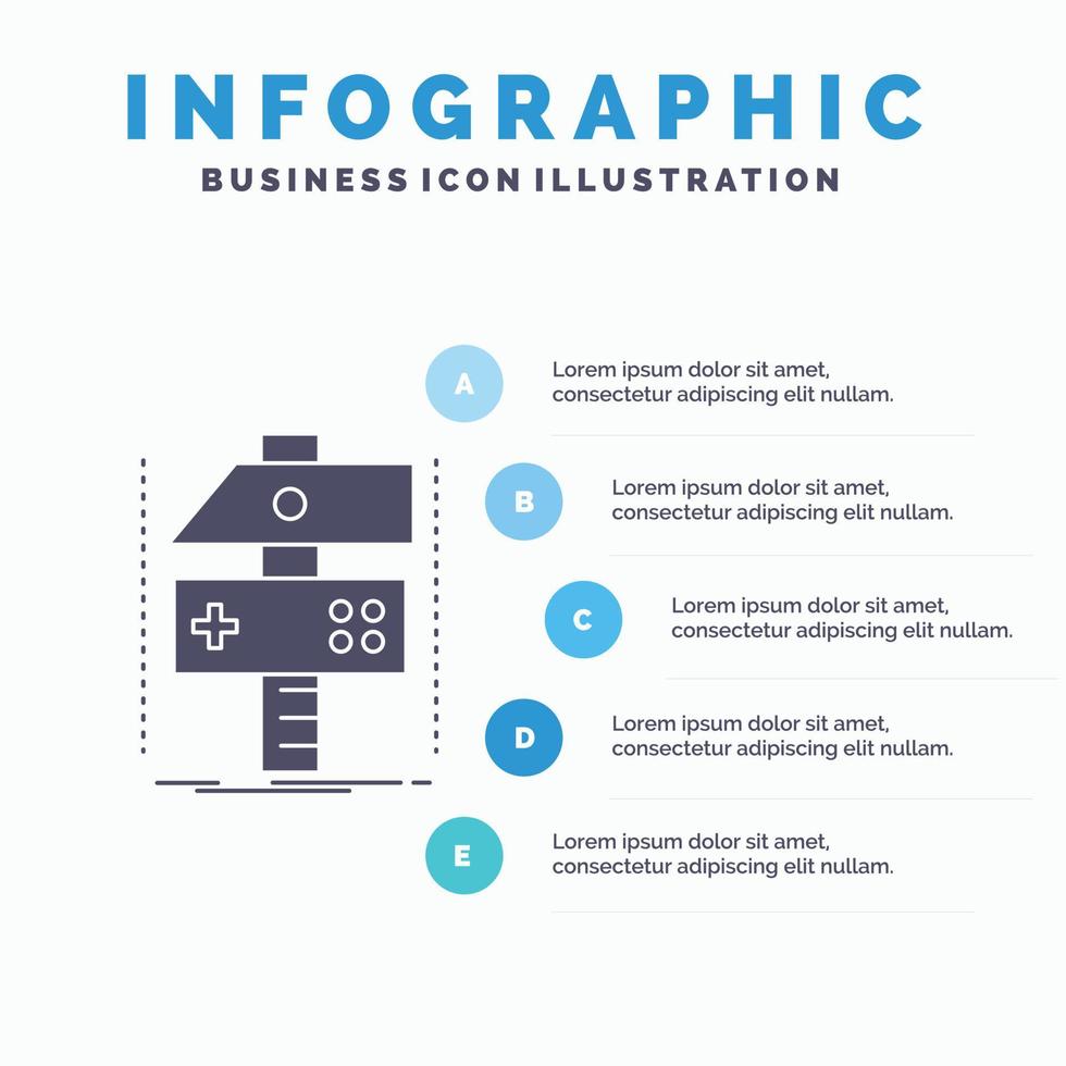Build. craft. develop. developer. game Infographics Template for Website and Presentation. GLyph Gray icon with Blue infographic style vector illustration.