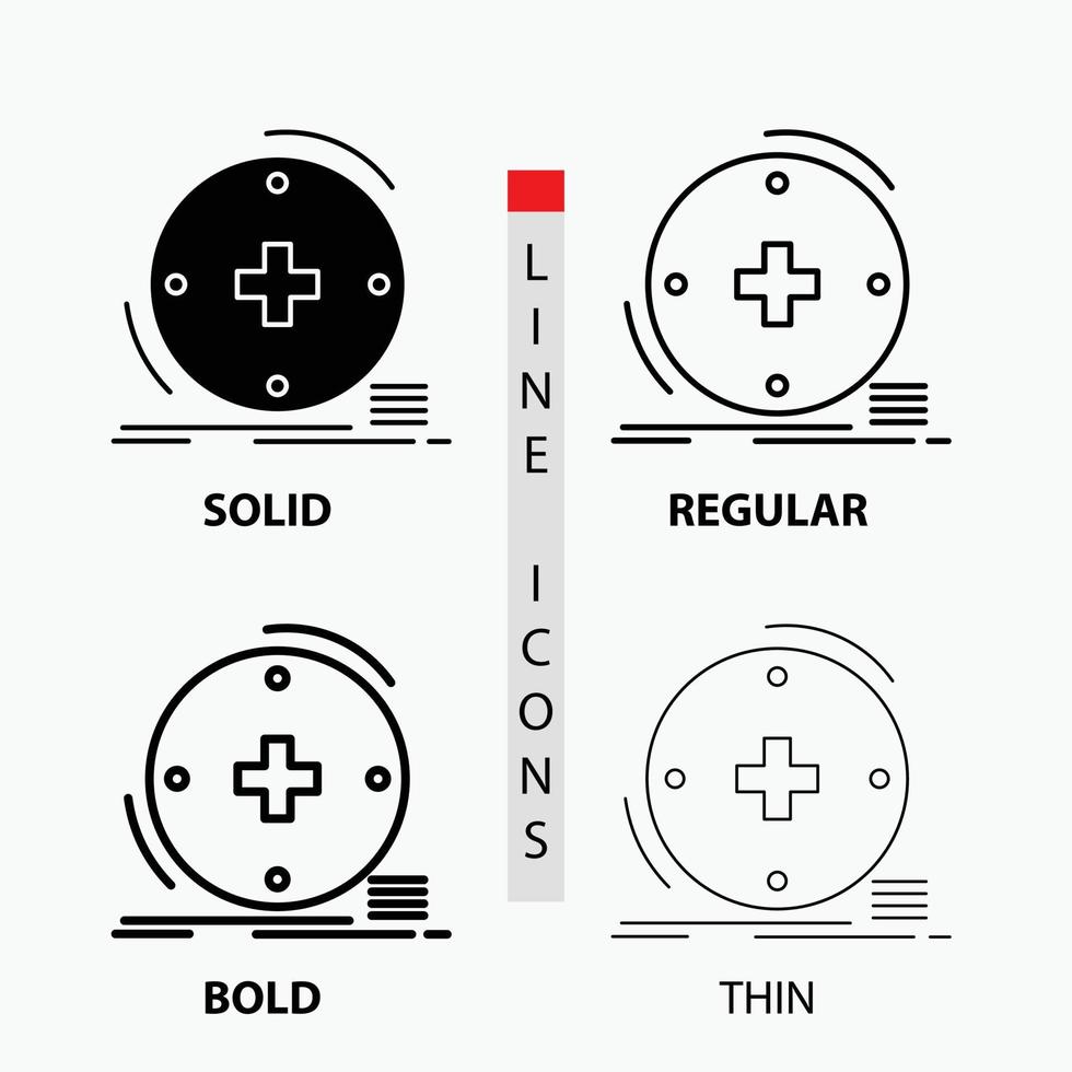 Clinical. digital. health. healthcare. telemedicine Icon in Thin. Regular. Bold Line and Glyph Style. Vector illustration