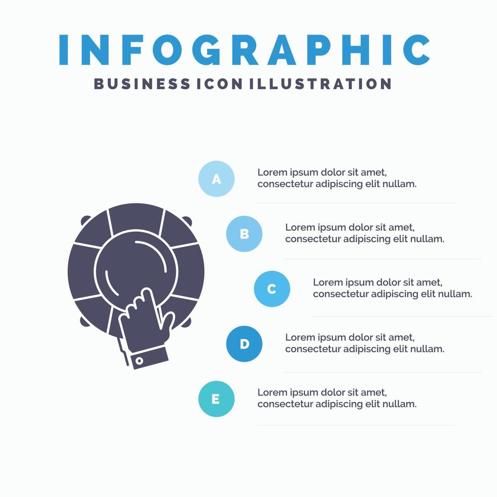 emergency. guard. help. insurance. lifebuoy Infographics Template for Website and Presentation. GLyph Gray icon with Blue infographic style vector illustration.