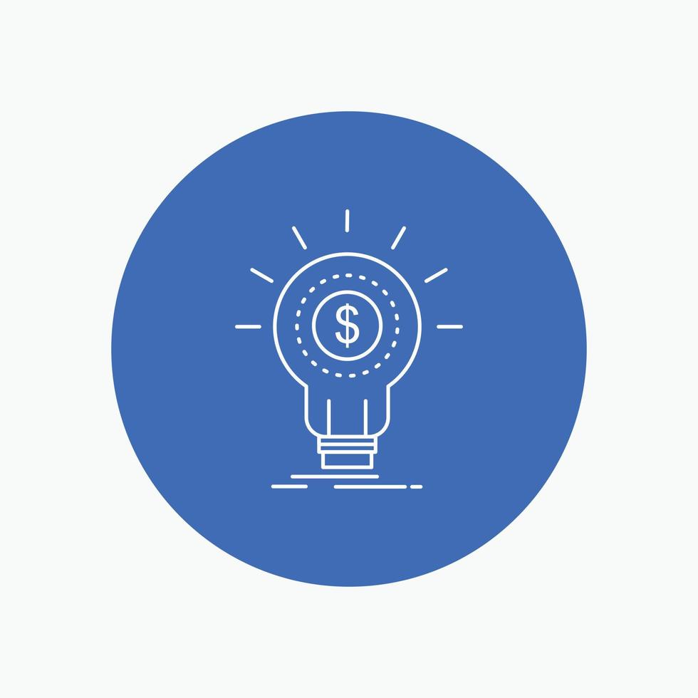 Finance. financial. idea. money. startup White Line Icon in Circle background. vector icon illustration