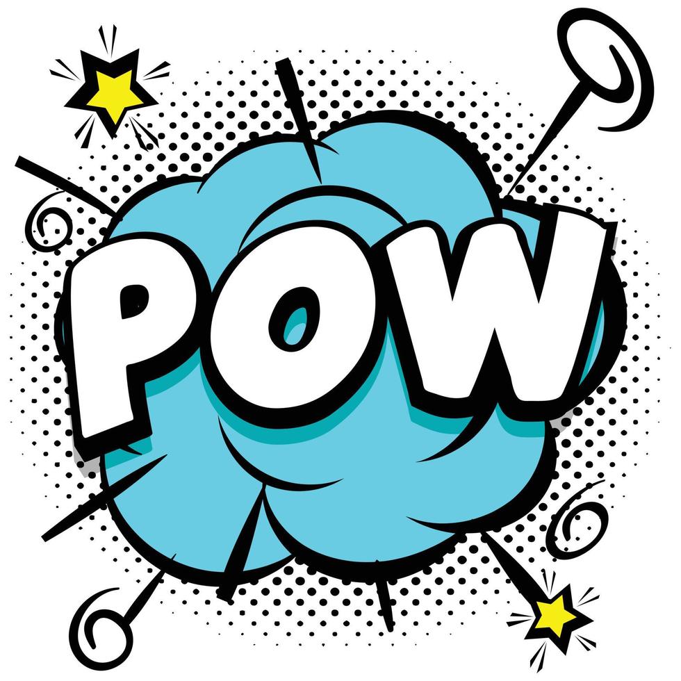 pow comic plantilla brillante con burbujas de discurso en marcos coloridos vector